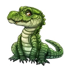 Obraz premium Alligator Light element animal cartoon isolated whitebackground 16:9