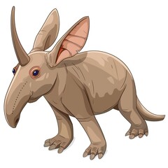 Fototapeta premium Aardvark Aether animal cartoon isolated whitebackground 16:9