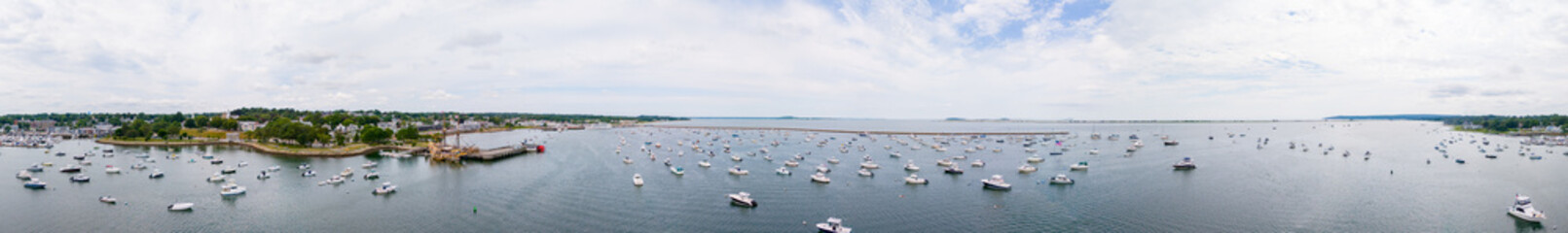 Obraz premium Plymouth Massachusetts, USA. Aerial panoramic print photo