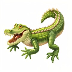 Fototapeta premium Alligator Gravity element animal cartoon isolated whitebackground 16:9