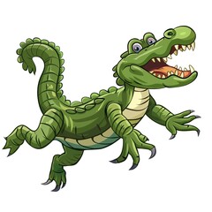 Obraz premium Alligator Gravity element animal cartoon isolated whitebackground 16:9