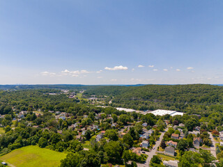 Obraz premium Residential real estate Hawthorne New York USA. Aerial drone photo landscapes 2024