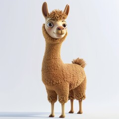 Obraz premium Alpaca Light element animal cartoon isolated whitebackground 16:9