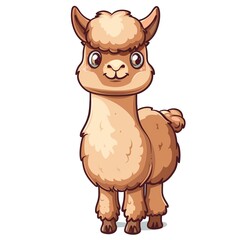 Naklejka premium Alpaca Sound element animal cartoon isolated whitebackground 16:9