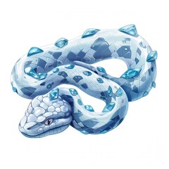 Fototapeta premium Anaconda Ice element animal cartoon isolated whitebackground 16:9