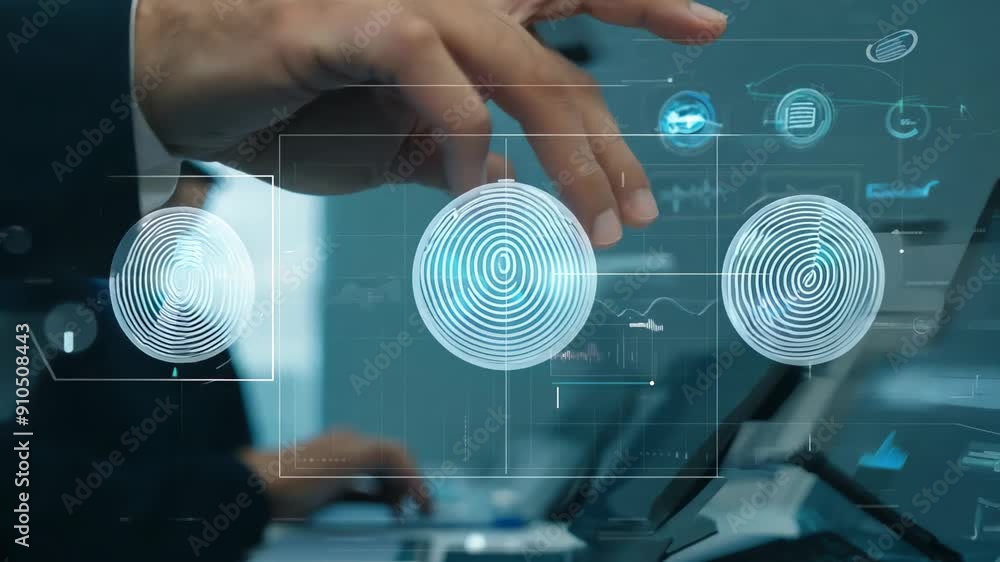 Poster hands of an engineer working with high-tech equipment in a laboratory. close-up concept: innovation,