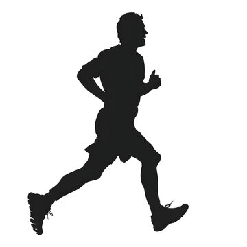 recommend clip art: runner black vector silhouette, white background
