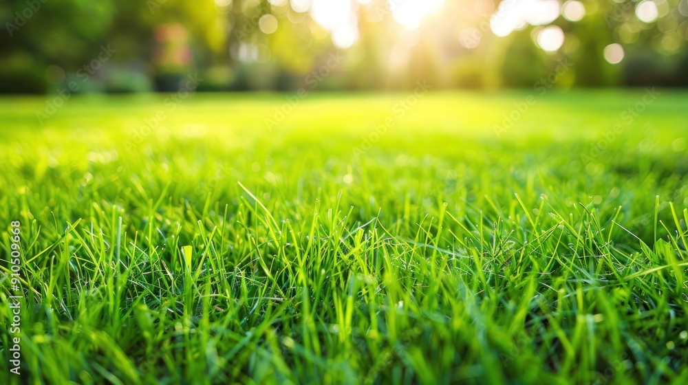 Sticker Close-Up View of Lush Green Grass