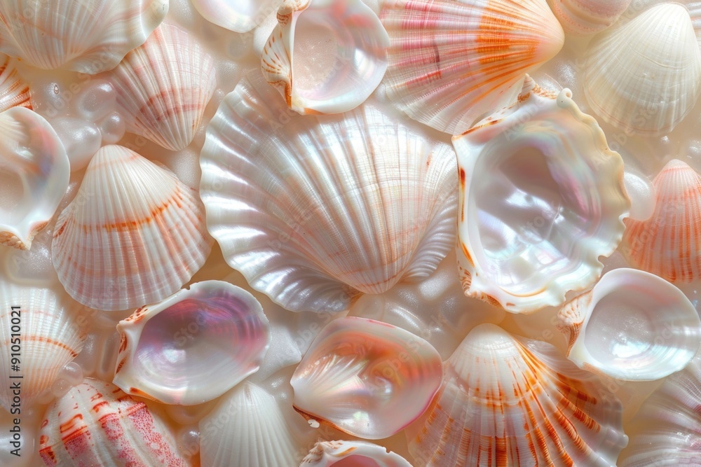 Poster a close-up shot of a collection of shells
