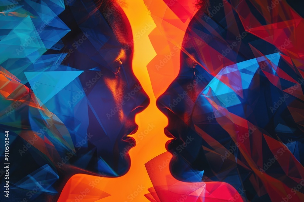 Poster a compact description about two people standing next to each other, suitable for various situations