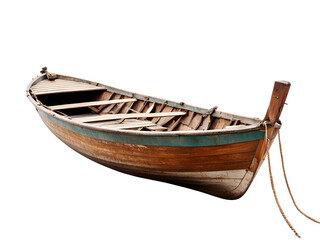 Wooden Boat isolated on transparent background