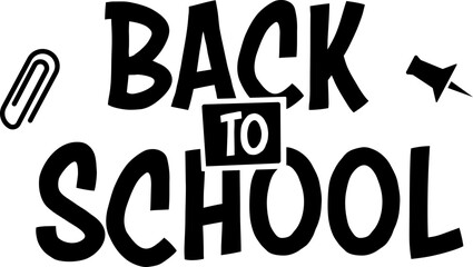 Back to school icon. Lettering banner.