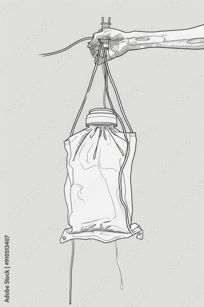 Poster A simple illustration of a bag suspended from a string, potentially used in educational or design contexts