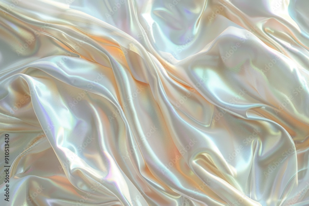 Poster A close-up view of a shiny fabric texture