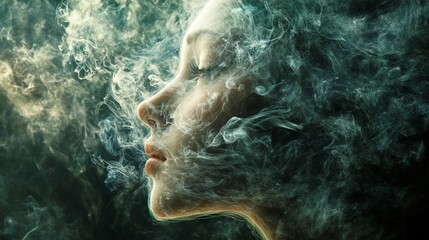 Smoke Portrait: Ethereal Face in Vapor (Surreal, Dreamlike)