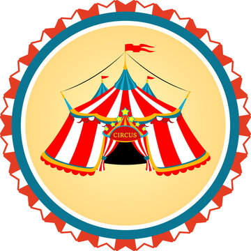 recommend clip art: Vector colored clip art with striped circus tent