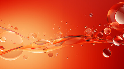 Orange Soap Bubbles on Red Background, Abstract Image, Texture, Pattern, Wallpaper, Cover and Screen of Smartphone, Cell Phone, Computer, Laptop, 9:16 and 16:9 Format