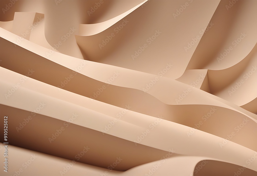 Poster geometric wave branding rendering beige presentation abstract path beige element minimal 3d included