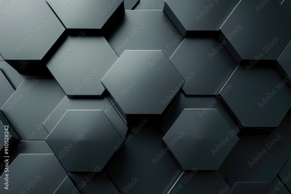 Aufkleber hexagonal shapes in various sizes and arrangements on a dark or light background, often used for abs