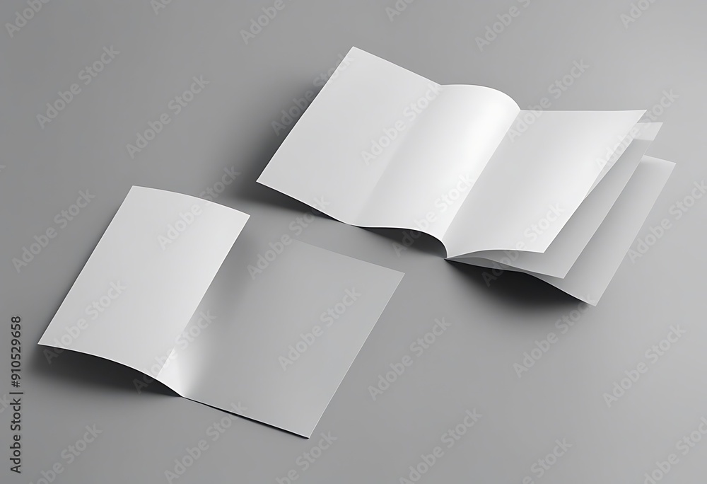 Poster design card brochure mag book media white grey light page print mockup presentation business booklet