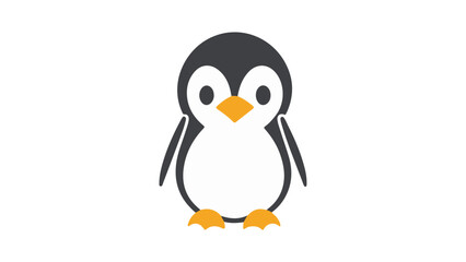 simple illustration of a penguin on a white background, simple vector shape of a cute penguin vector illustration cartoon