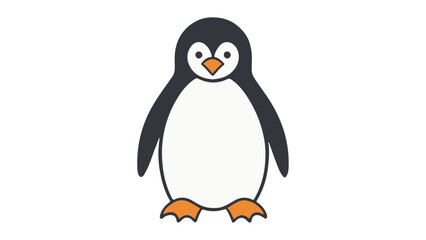 simple illustration of a penguin on a white background, simple vector shape of a cute penguin vector illustration