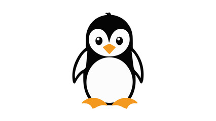 simple illustration of a penguin on a white background, simple vector shape of a cute penguin vector illustration cartoon