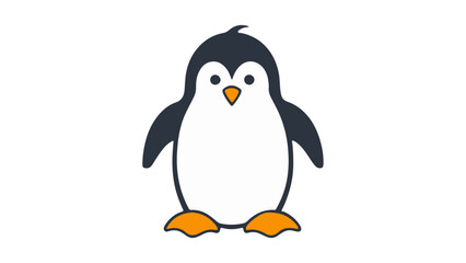 simple illustration of a penguin on a white background, simple vector shape of a cute penguin vector illustration cartoon