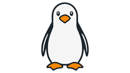 Fototapeta premium simple illustration of a penguin on a white background, simple vector shape of a cute penguin vector illustration