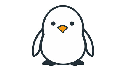simple illustration of a penguin on a white background, simple vector shape of a cute baby penguin vector illustration