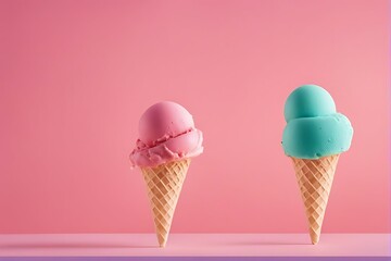 ice cream cone pink background