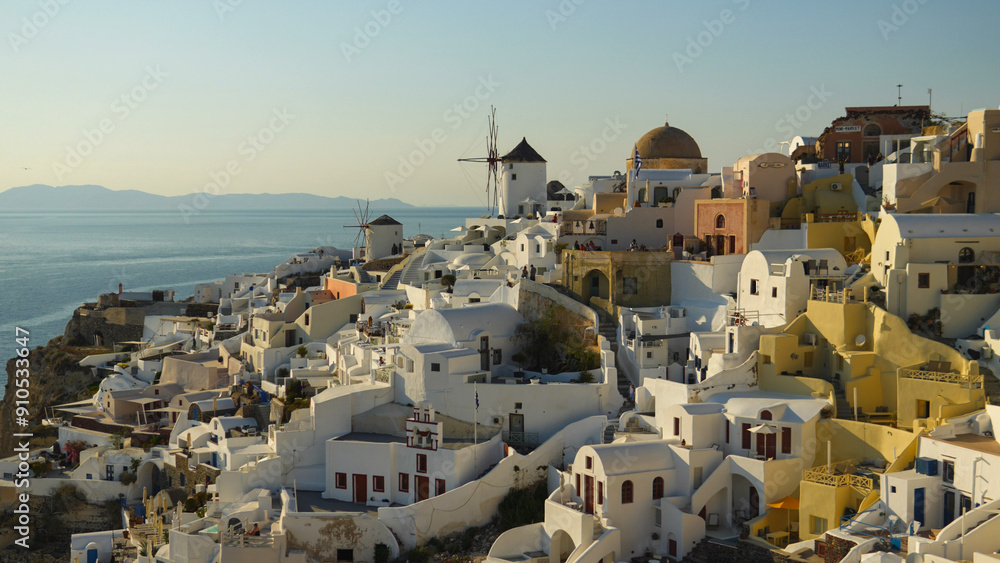 Wall mural Beautiful Oia during sunset on the island of Santorini, Greece