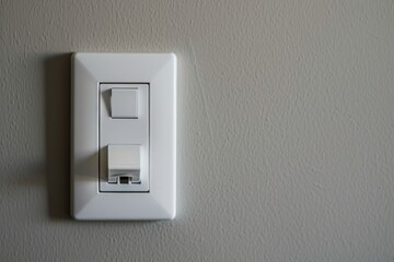 A close-up view of a light switch on a wall, ideal for use in interior design or architectural illustrations