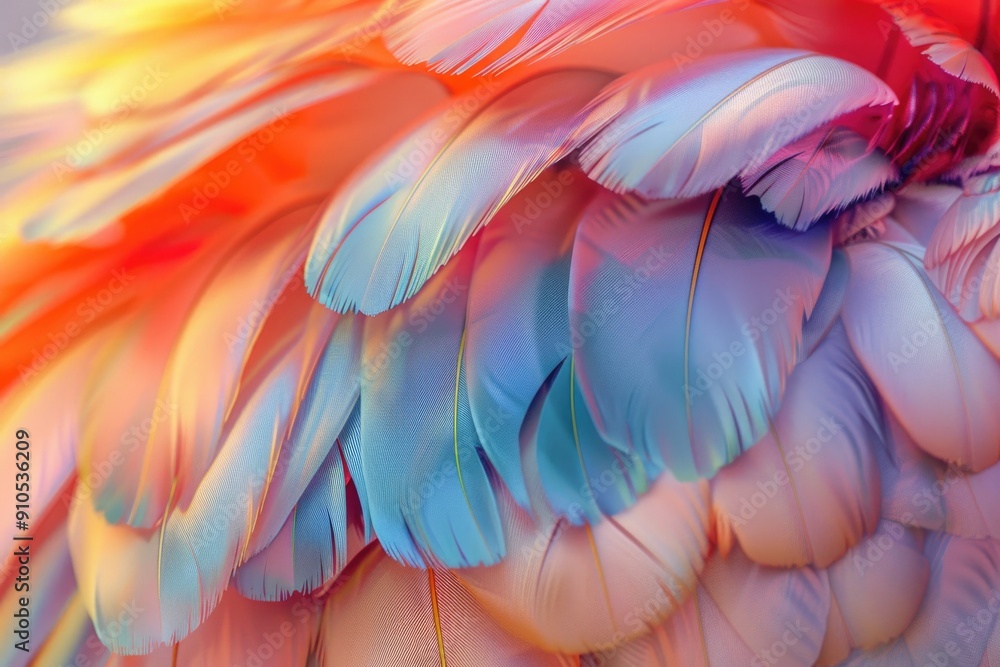 Poster Close-up view of vibrant bird feathers