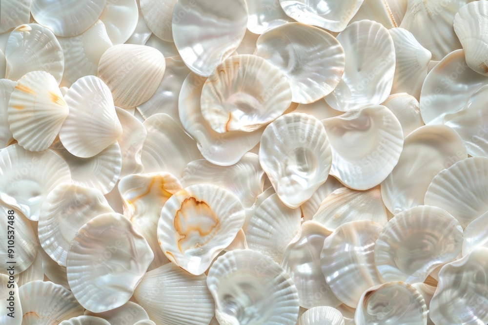 Poster a close-up shot of a collection of shells on a surface