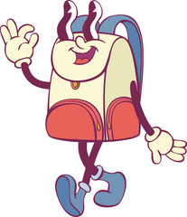 Rtero groovy school backpack cartoon character