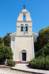 The church of the Holy Trinity in the harbor village of Othonoi island, Greece