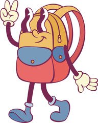 Rtero groovy school backpack cartoon character