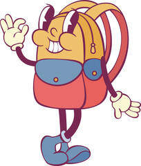 Rtero groovy school backpack cartoon character