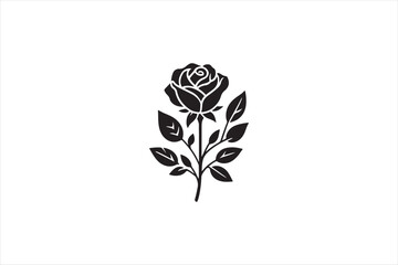 Obraz premium Rose silhouette vector art illustrations