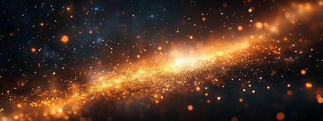  Golden Galactic Glow, gold and black. defocused, banner 