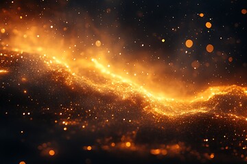  Golden Galactic Glow, gold and black. defocused, banner 