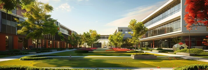 modern corporate or college campus