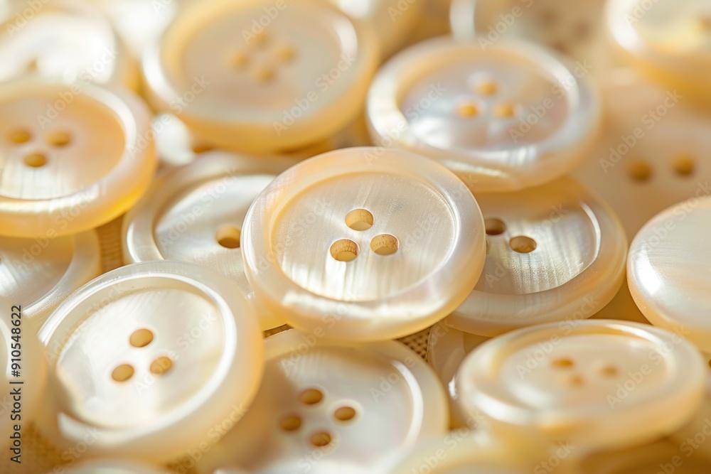 Aufkleber A high-angle view of a collection of buttons, suitable for use in design or as a decorative element