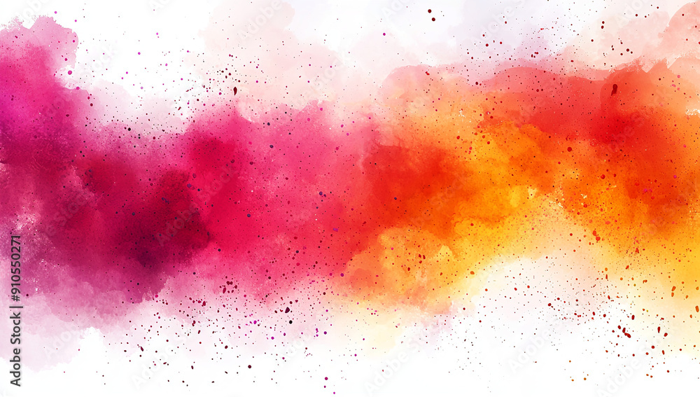 Poster abstract watercolor background with colorful splashes and stains on...
