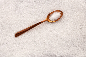 Structural chemical formula of magnesium chloride in spoon