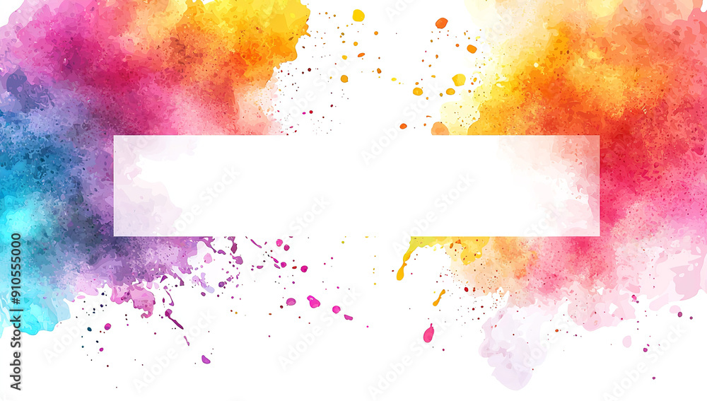 Poster abstract colorful watercolor splash background with white...