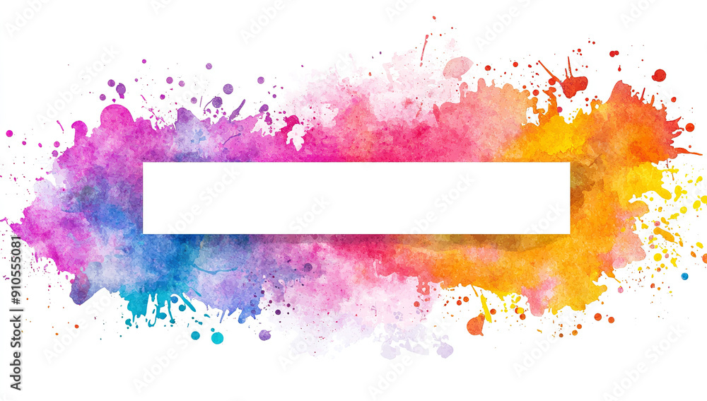 Poster abstract colorful watercolor splash background with white...
