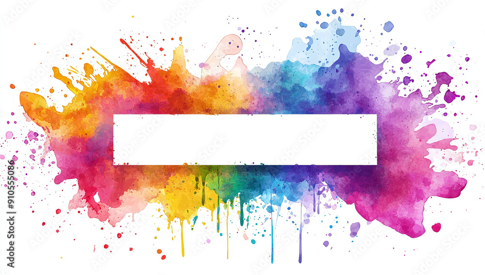 Aufkleber abstract colorful watercolor splash background with white...