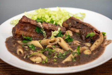Traditional black bean minestrone soup with classic ingredients